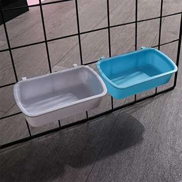 Small Animal Feeder Bowl Basic Dish Covenient Hanging Cups Bath Food Water Bowls for Birds Hamsters ...