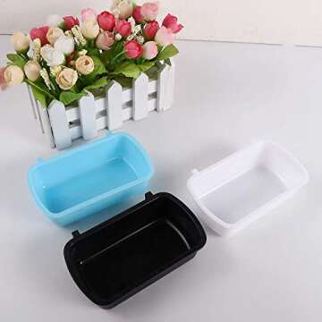 Small Animal Feeder Bowl Basic Dish Covenient Hanging Cups Bath Food Water Bowls for Birds Hamsters Mice Rats Small Pets Pet Products(Black)