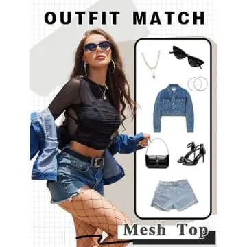 Chic Avidlove Sheer Long Sleeve Tops for Women