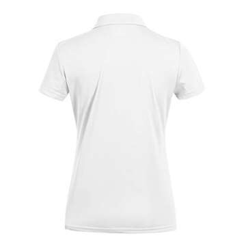 MOHEEN Women's Short Sleeve Polo Shirts Moisture Wicking Performance Athletic Golf Polo (White,M)