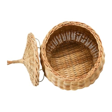 Hand-Woven Wicker Storage Baskets with Lids Set of 2