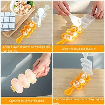 Creative 10 PCS Rice Ball Molds for Kids and Family Fun