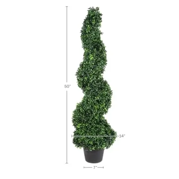 50-Inch Faux Boxwood Topiary for Home & Garden Decor