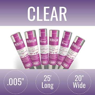 Grafix Dura-Lar .005” Ultra-Clear Film, Acetate Alternative, Glossy Surface for Coverings, Stencils, Color Separation, Window Applications, Transparencies, and More, 20" x 25'