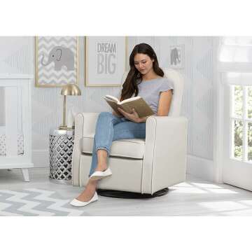 Delta Children Slim Nursery Glider Cream Rocker Chair