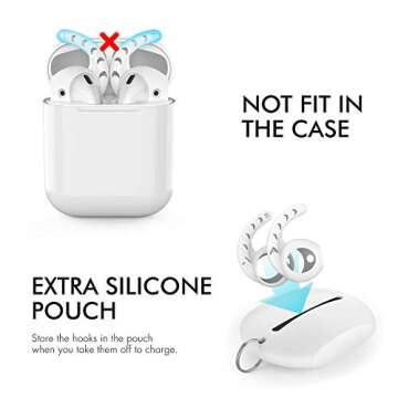 AhaStyle 3 Pairs AirPods Ear Hooks Cover - Silicone Accessories in Milk White