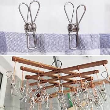 Durable 100 Pcs Stainless Steel Clothespins for Laundry