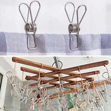 Durable 100 Pcs Stainless Steel Clothespins for Laundry