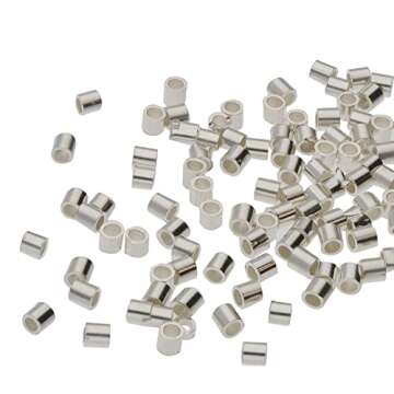Real Silver Plated Crimp Beads 2x2mm (100 Crimps)