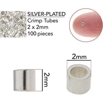 Real Silver Plated Crimp Beads 2x2mm (100 Crimps)