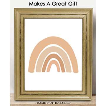 Geometric Pastel Rainbow Abstract Wall Art: Minimalist, Aesthetic & Boho Wall Art for Home, Office, Bedroom & Living Room Decor - Unframed Posters 8x10"