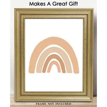 Geometric Pastel Rainbow Abstract Wall Art: Minimalist, Aesthetic & Boho Wall Art for Home, Office, Bedroom & Living Room Decor - Unframed Posters 8x10"