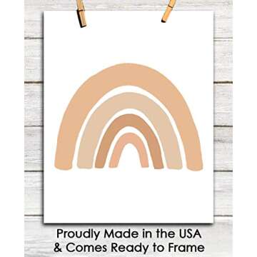 Geometric Pastel Rainbow Abstract Wall Art: Minimalist, Aesthetic & Boho Wall Art for Home, Office, Bedroom & Living Room Decor - Unframed Posters 8x10"