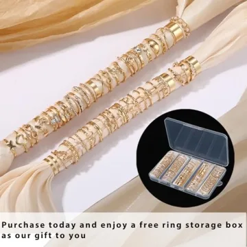 Affordable 60 Pcs Gold Stackable Rings for Women