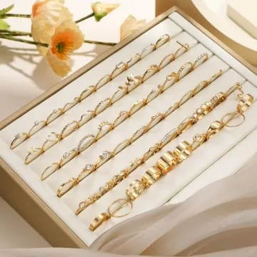 Affordable 60 Pcs Gold Stackable Rings for Women