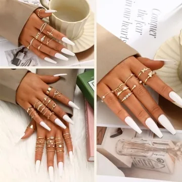 Affordable 60 Pcs Gold Stackable Rings for Women