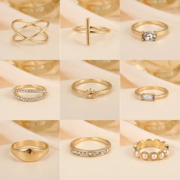 Affordable 60 Pcs Gold Stackable Rings for Women