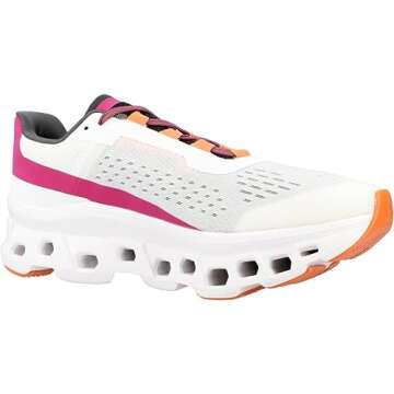 On Women's Cloudmonster Sneakers, Undyed-White | Aurora, 9 Medium US