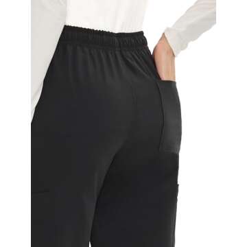 COZYFIT Scrubs for Women Set Medical Uniform - V-Neck Top & Straight Leg Pants with 9 Pockets, Wrinkle-Resistant Unisex Workwear, Black, XS