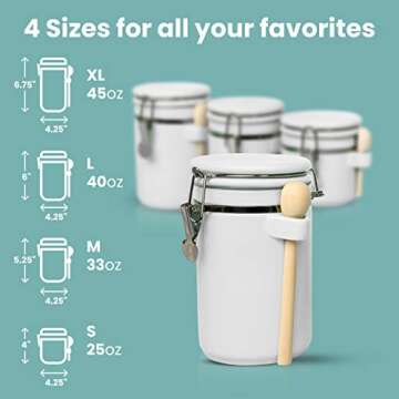 Home Intuition 4-Piece Ceramic Kitchen Canisters Set