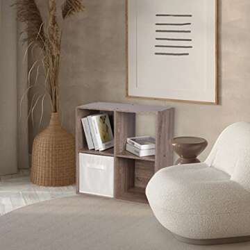 PACHIRA E-Commerce 4-Cube Organizer Storage Bookcase for Stylish Spaces