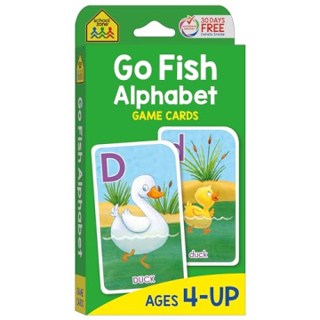 School Zone Go Fish Card Game: Play and Learn the ABCs, Preschool to First Grade, Matching, Uppercas...