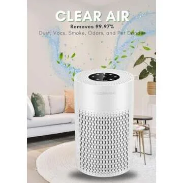 MEGAWISE Smart Air Purifier for Large Rooms, HEPA Filter