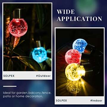 SOLPEX 12 Pack Solar Outdoor Lights Decorative, Hanging Solar Lights Outdoor Solar Powered Waterproof Lights, Hanging Globe Solar Lights for Garden, Yard, Patio, Lawn, Flower Bed(Color Changing)
