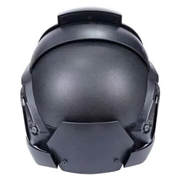 Cosplay Airsoft Full Face Head Helmet Tactical Sorta-Kinda Mandalorian/Boba Fett/Galac-Tac Style Helmet with Exchangable Lens(Black)