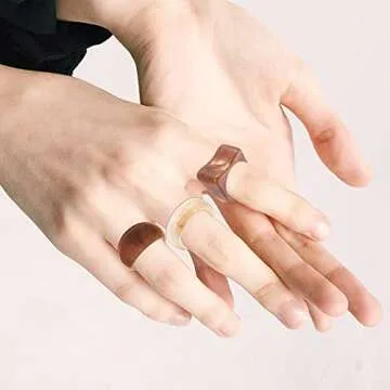 Jstyle 5-10Pcs Vintage Resin Acrylic Rings for Women Stackable Colorful Trendy Chunky Transparent Plastic Band Rhinestone Gem Rings Set