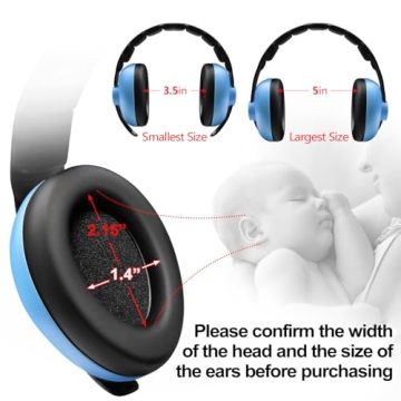 BBTKCARE Baby Ear Protection Noise Cancelling Headphones for Babies for 3 Months to 3 Years (Blue)