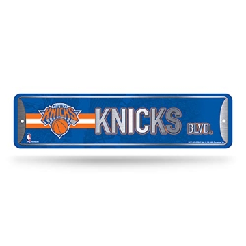 Rico Industries NBA New York Knicks Home Décor Metal Street Sign Ideal for Fans