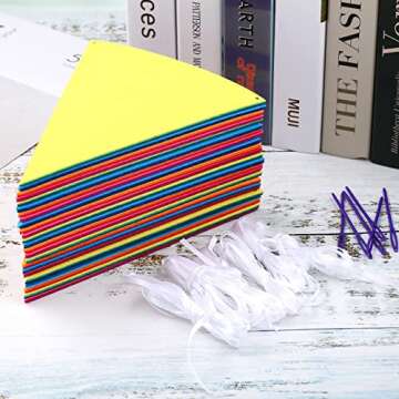 Outus 6 Sets Rainbow Pennant Banner Flags Garland Multicolor Bunting String Triangle Flags Bulk Rainbow Bunting for Carnival Birthday Party Festival Decorations(Rainbow Colors)