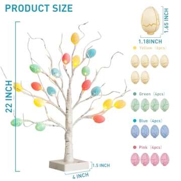 PABIPABI LED Easter Birch Tree for Unique Decoration