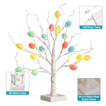 PABIPABI LED Easter Birch Tree for Unique Decoration