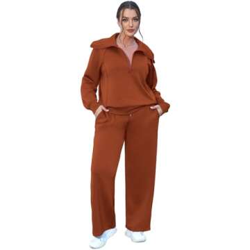 XIEERDUO Women's Caramel Sweatshirt Set | Cozy Fall Style