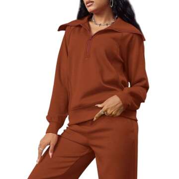 XIEERDUO Women's Caramel Sweatshirt Set | Cozy Fall Style