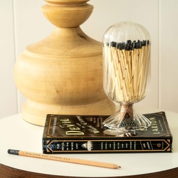 Skeem Helix Match Cloche with Black-Tipped Matches for Elegant Decor