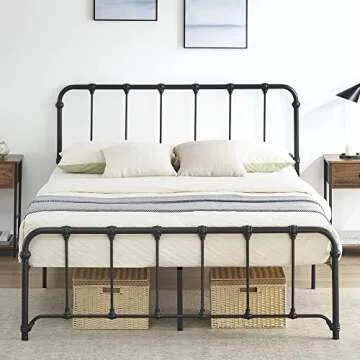 Amyove Full Metal Bed Frame with Easy Assembly and Storage