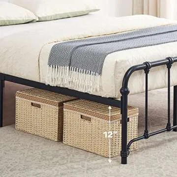 Amyove Full Metal Bed Frame with Easy Assembly and Storage