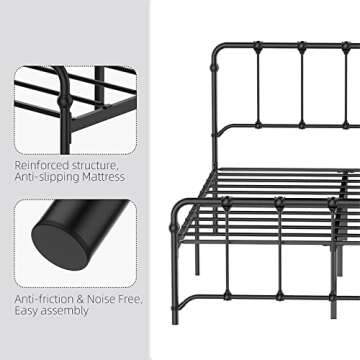 Amyove Full Metal Bed Frame with Easy Assembly and Storage