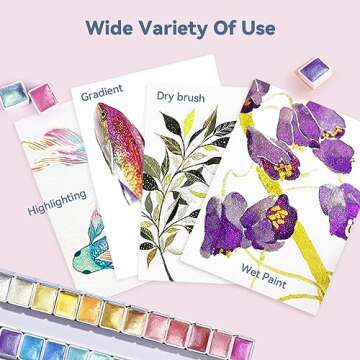 Paul Rubens Artist Watercolor Paints - 24 Metallic Glitter Colors in Metal Case