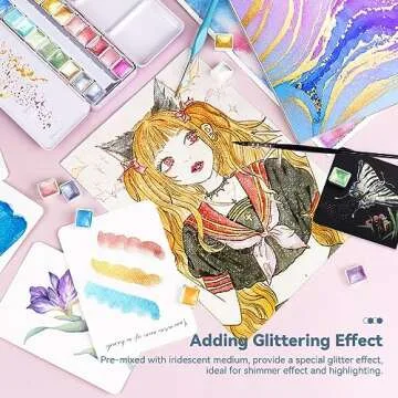 Paul Rubens 24 Metallic Glitter Watercolor Paint Set