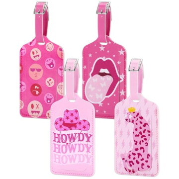 Adorable 4PCS Luggage Tags with Privacy Cover for Travel Essentials