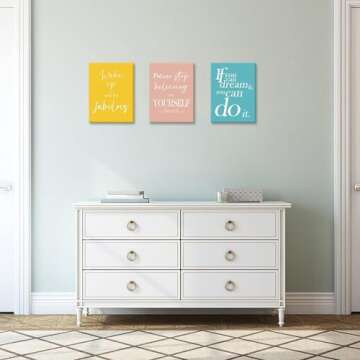 Buffay Motivational Wall Art, Inspirational Canvas Wall Art For Office Decor Positive Quote Wall Dec...