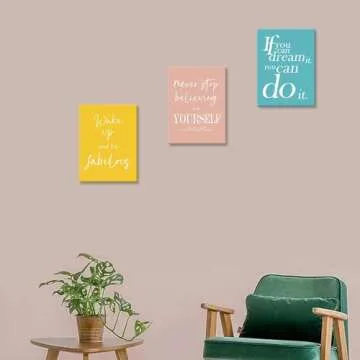 Buffay Motivational Wall Art Set of 3 Canvas Prints