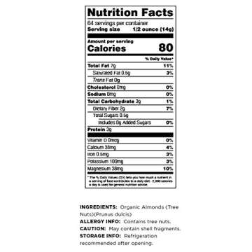 Terrasoul Superfoods Raw Unpasteurized Organic Almonds (Mylk Grade), 2 Pounds