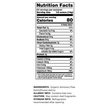 Terrasoul Superfoods Raw Unpasteurized Organic Almonds (Mylk Grade), 2 Pounds