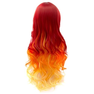 MQ Ombre Wavy Wigs for Women Long Colorful Curly Style