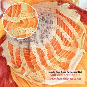 MQ Ombre Wavy Wigs for Women Long Colorful Curly Style